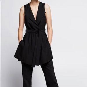 ZARA Black waistcoat with belt